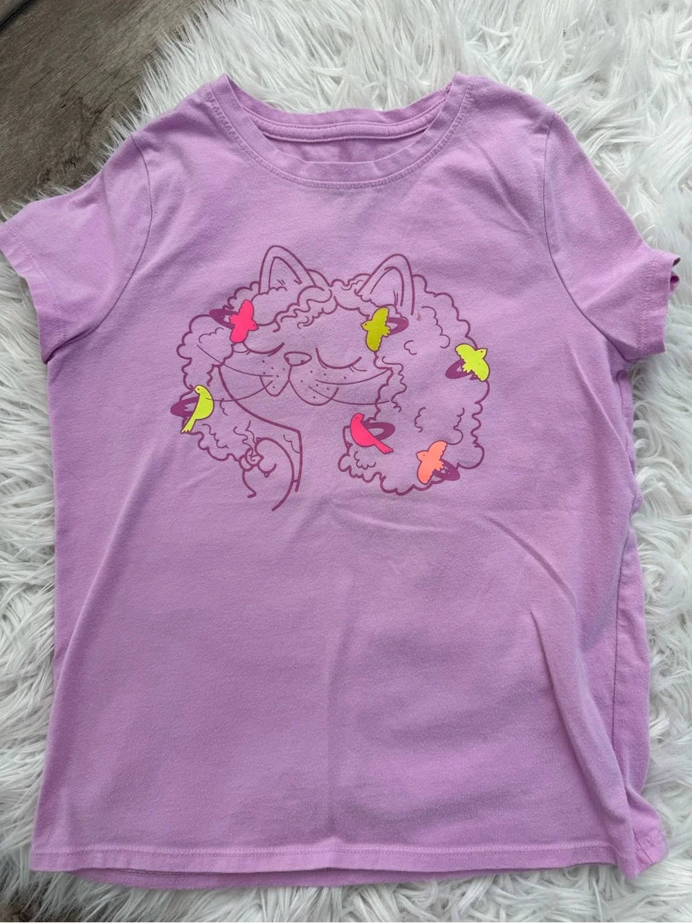 Arizona Jean Company Girls Lilac Tee and Denim Butterfly Shorts Set